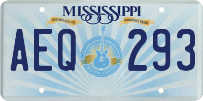 MS license plate AEQ293