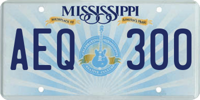 MS license plate AEQ300