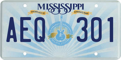 MS license plate AEQ301