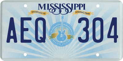 MS license plate AEQ304