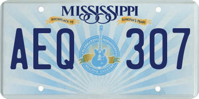 MS license plate AEQ307