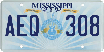 MS license plate AEQ308