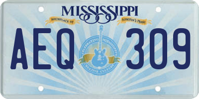 MS license plate AEQ309