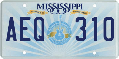 MS license plate AEQ310