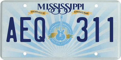 MS license plate AEQ311
