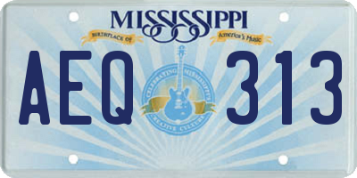 MS license plate AEQ313