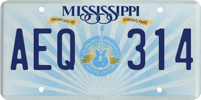 MS license plate AEQ314
