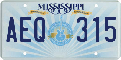 MS license plate AEQ315