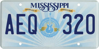 MS license plate AEQ320