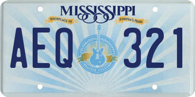MS license plate AEQ321