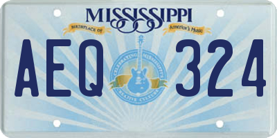 MS license plate AEQ324