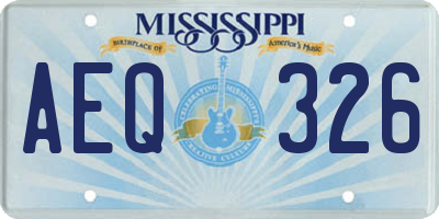 MS license plate AEQ326
