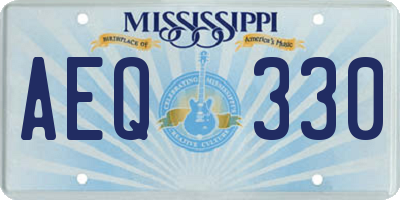 MS license plate AEQ330