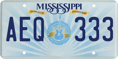 MS license plate AEQ333