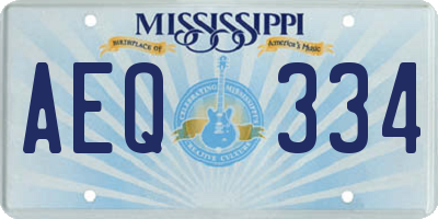 MS license plate AEQ334