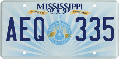 MS license plate AEQ335
