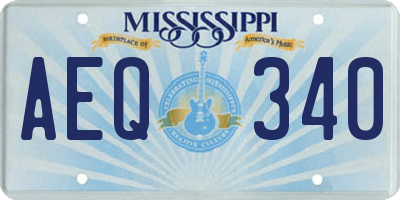 MS license plate AEQ340