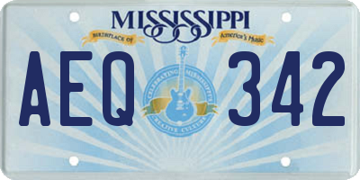 MS license plate AEQ342