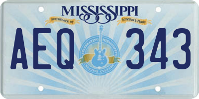 MS license plate AEQ343