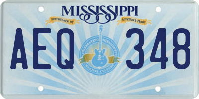 MS license plate AEQ348