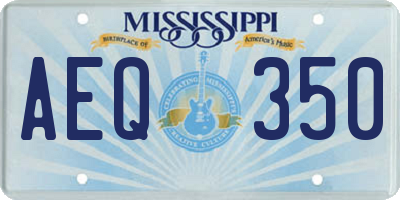 MS license plate AEQ350