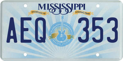 MS license plate AEQ353