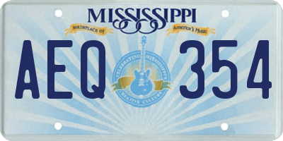 MS license plate AEQ354