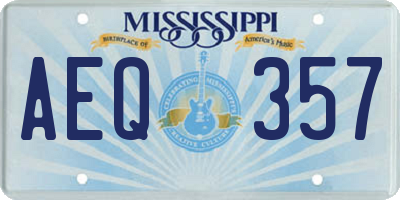 MS license plate AEQ357