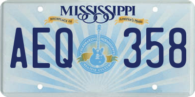MS license plate AEQ358