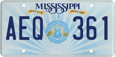 MS license plate AEQ361