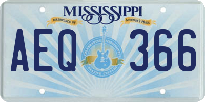 MS license plate AEQ366