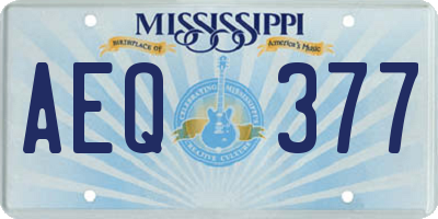 MS license plate AEQ377