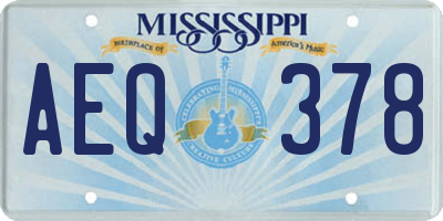 MS license plate AEQ378