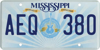 MS license plate AEQ380