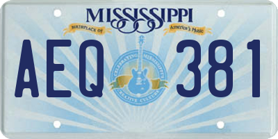 MS license plate AEQ381