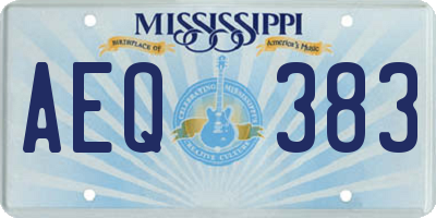 MS license plate AEQ383
