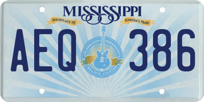 MS license plate AEQ386