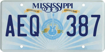 MS license plate AEQ387