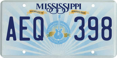 MS license plate AEQ398