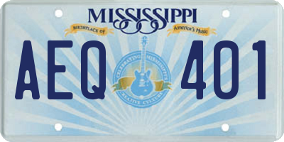 MS license plate AEQ401