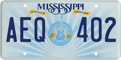 MS license plate AEQ402