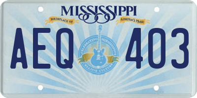 MS license plate AEQ403