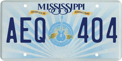 MS license plate AEQ404