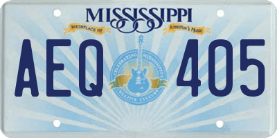 MS license plate AEQ405