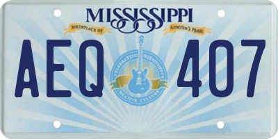 MS license plate AEQ407