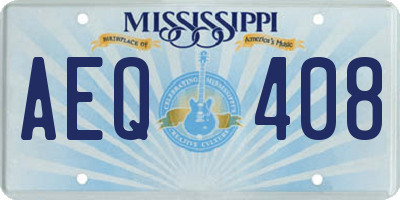 MS license plate AEQ408