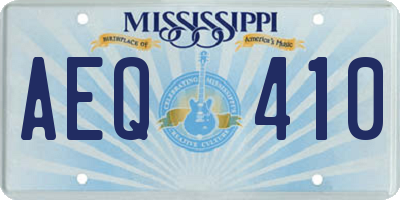 MS license plate AEQ410