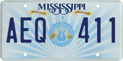 MS license plate AEQ411