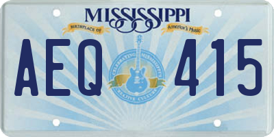 MS license plate AEQ415