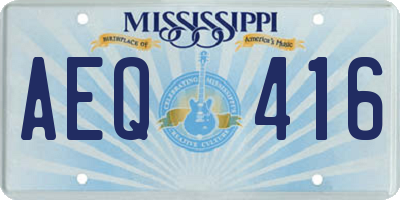 MS license plate AEQ416